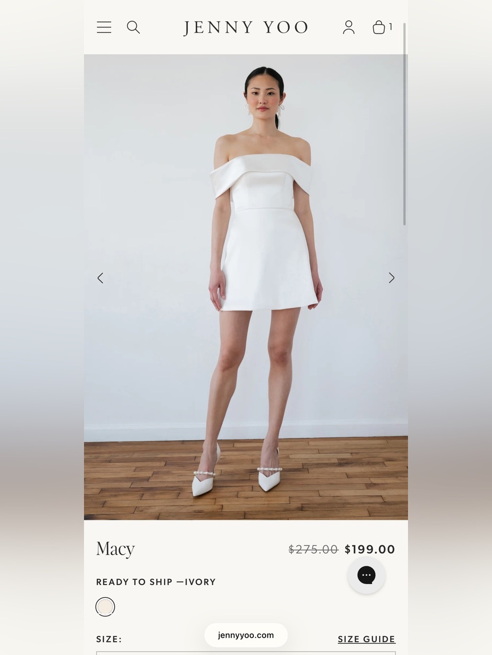 Jenny Yoo Strapless White Mini Dress